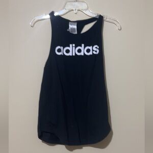 Adidas Women's Black and White Logo Tank Top